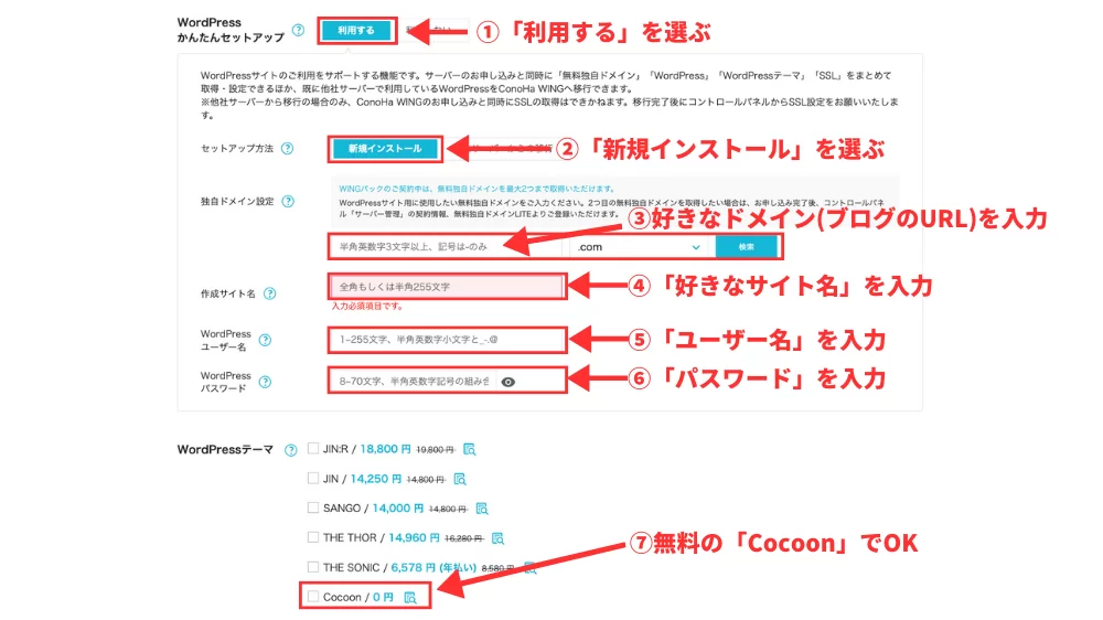 コノハウィングのドメイン